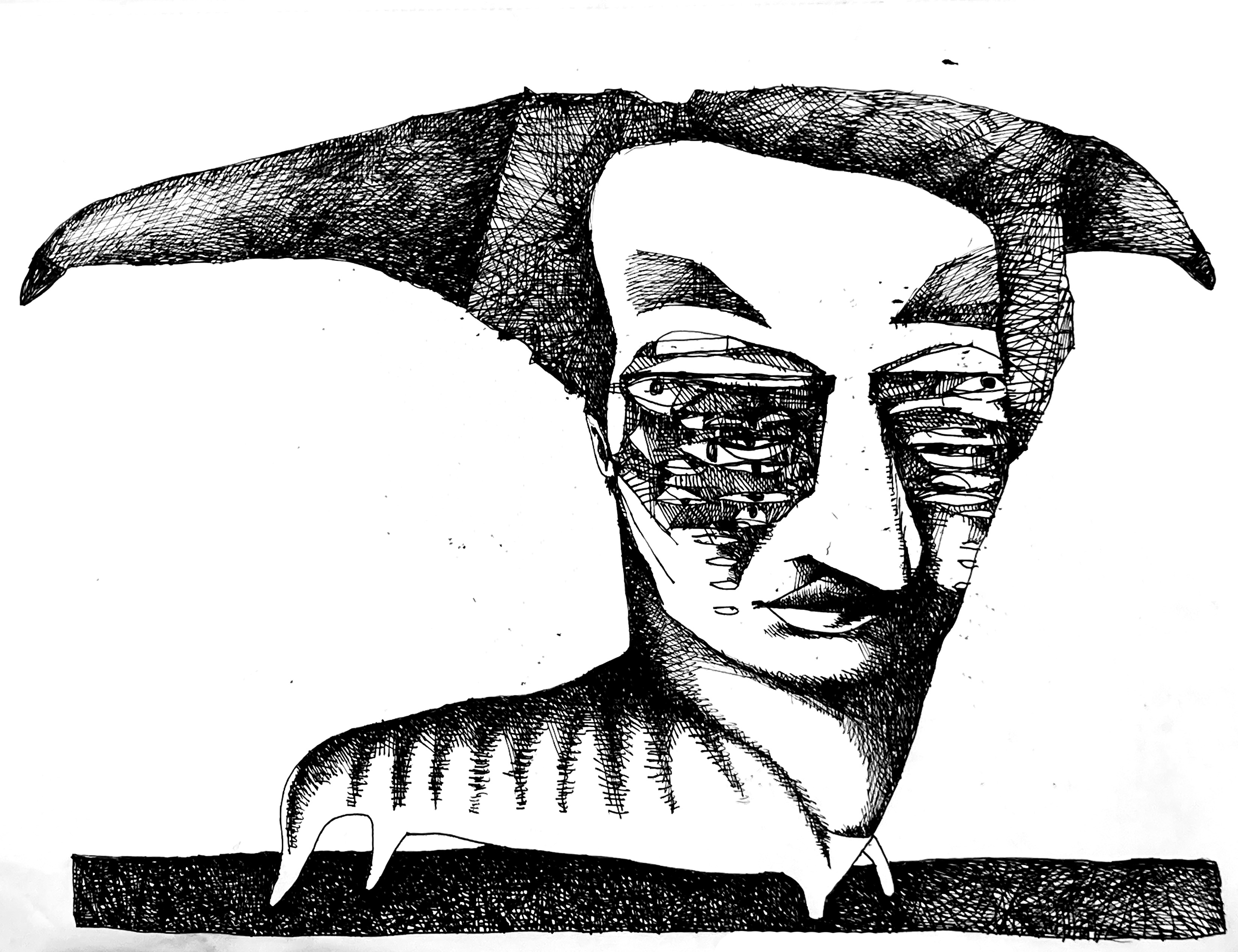 drawing w horns