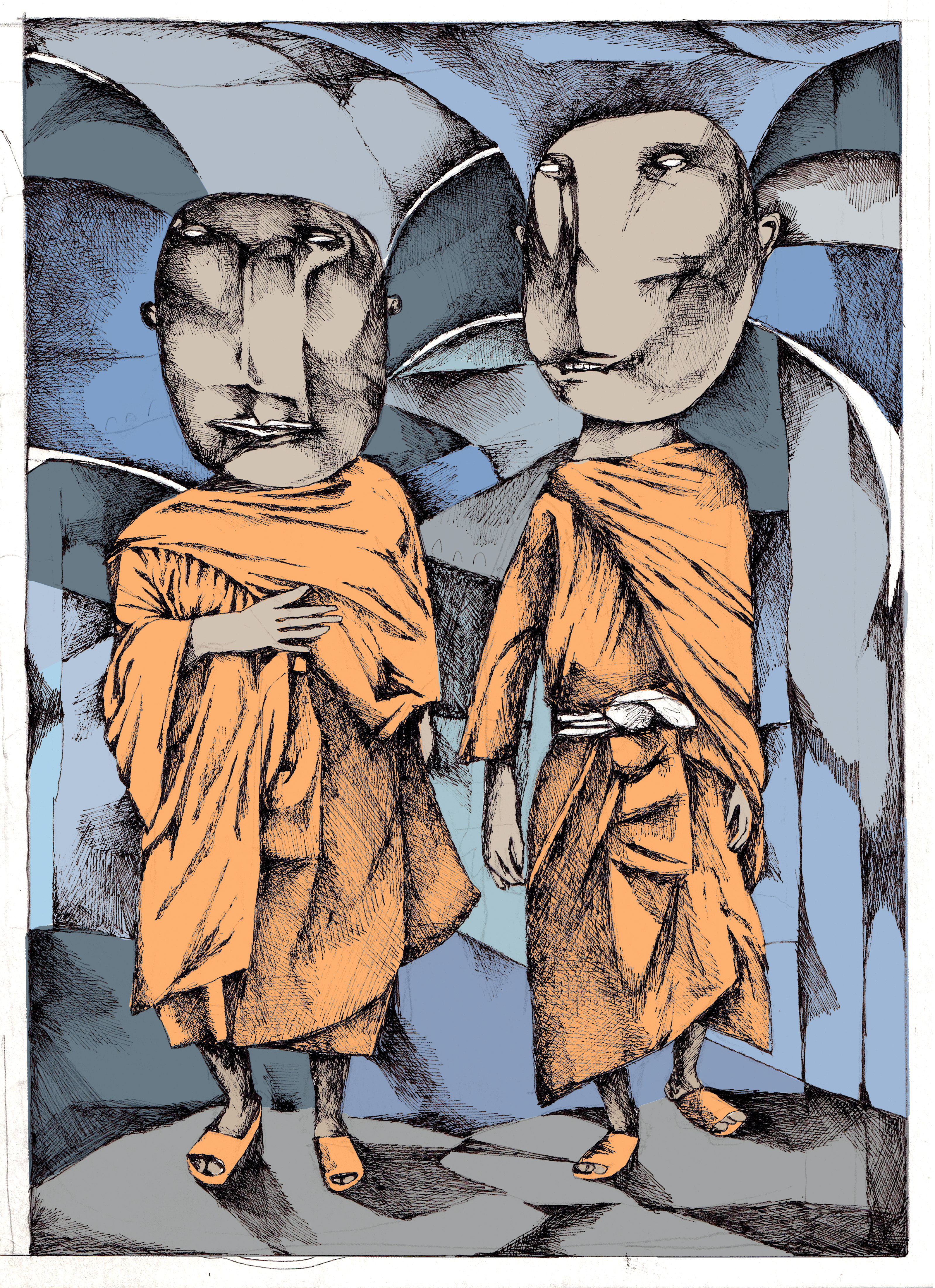 Phnom monks